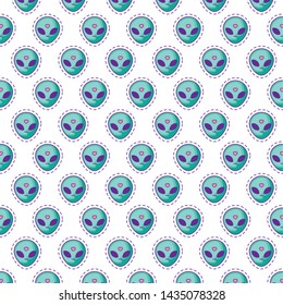 pattern of patches of heads alien icon
