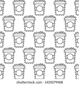 pattern with patches of plastic coffee drink