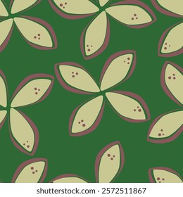 Pattern patterns of flowers with leaves