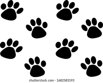 
pattern of paws (dog, cat, wild animals). Can be used for packaging design