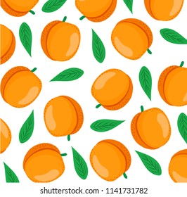 Pattern with peaches. Perfect for wallpapers, pattern fills. Texture for menu, booklet, banner, website. Vector illustration. Vector illustration.