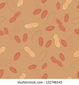 Pattern with peanuts on a beige background
