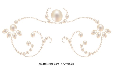 Pattern of the pearls isolated on white