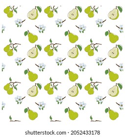 pattern with pears and flowering