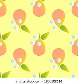 A pattern with pears with a gradient effect on a pale yellow background.