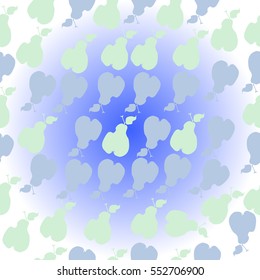 Pattern with pears, harvest. Hand drawn.