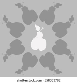 Pattern with pears, harvest. Hand drawn.