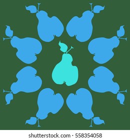 Pattern with pears, harvest. Hand drawn.