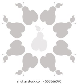 Pattern with pears, harvest. Hand drawn.