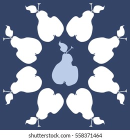 Pattern with pears, harvest. Hand drawn.
