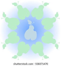 Pattern with pears, harvest. Hand drawn.