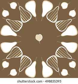 Pattern with pears motif,halftone.