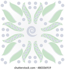 Pattern of  peas . Hand drawn.