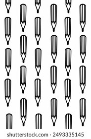 pattern pencils in black and white vector