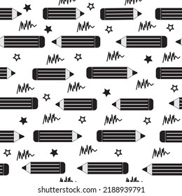 A pattern of pencils, a color vector illustration in a flat style