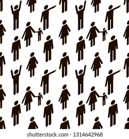 Pattern with people black  icons