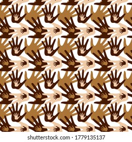 Pattern with picture of hands. Social Distancing.  Black lives on matter. One world together