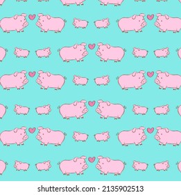 Pattern Pig Animals Family Love Farm Print