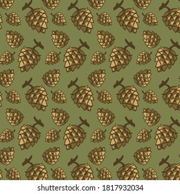 A pattern of pine cones.