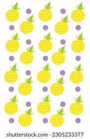 pattern for pineapple cute cartoon  style