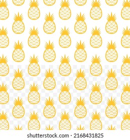 Pattern Pineapple Orange Color On Transparent Stock Vector (Royalty ...