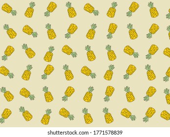 Pattern pineapple vector illustration. Vector graphic. Simple summer flat design. 