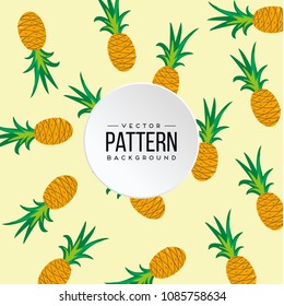 Pattern Pineapple Yellow Color Background Vector Image
