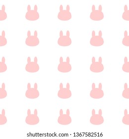 pattern with pink bunnies on a white background. Children's pattern. Ideal for textiles and postcards