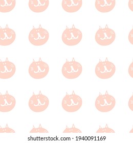 pattern with pink cats for baby bedding