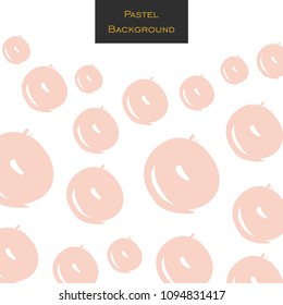 Pattern with pink circles and curls. Pastel background