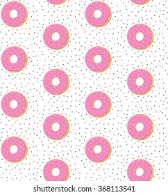 Pattern pink donut black white triangle vector background