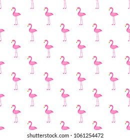 Pattern with pink Flamingo bird