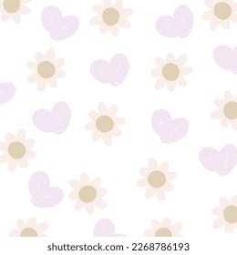 pattern pink flower background purple heart pastel