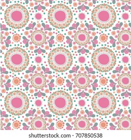 The pattern of the pink flowers ornament.