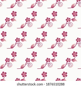 Pattern with pink flowers. For scrapbooking, fabric, packaging and decoration. Illustration - for Valentines day, wedding or birthday. Vector illustration isolated on white background. 