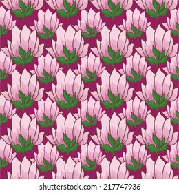 pattern with pink flowers. vector