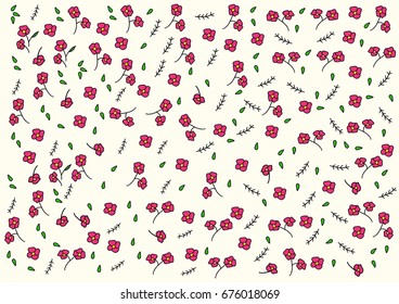 pattern pink hand drawn flower wallpaper texture background