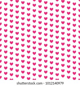 Pattern Pink Heart On White Background.