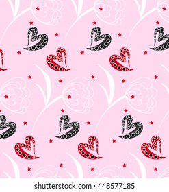 pattern Pink Heart texture leaves form a lovely color.Flowers texture.