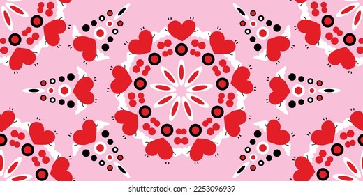 ิBeautiful pattern pink. Heart with a wings cartoon illustration. heart fly with angel wings in doodle style. cute heart for decorating the wedding card for valentine's day and love concept.
