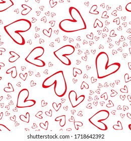 Pattern pink hearts different