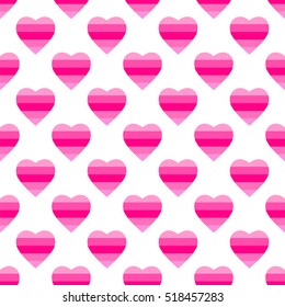 Pattern of pink hearts. Romance. Valentine's Day. Love.