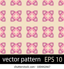 Pattern with pink hearts. Seamless vector background