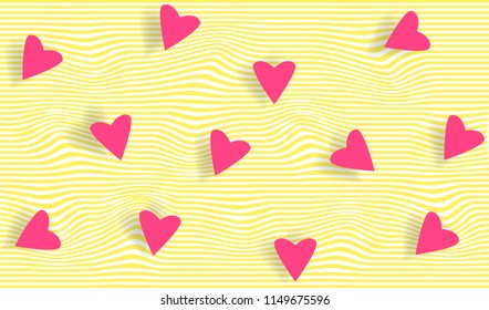 Pattern with pink hearts. Vector illustration EPS10