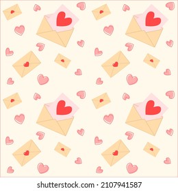 pattern pink letters hearts seamless valentines day