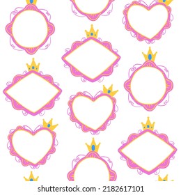  pattern with pink princess frames and crown
