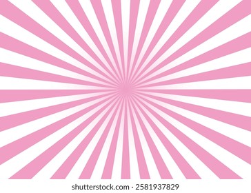 Pattern with pink radial stripes. Pink sunburst, bubble gum, lollipop candy, sweets. Vector cartoon illustration	