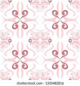 Pattern pink red rose ornament wallpaper - Vector