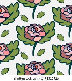 pattern with pink rose an leaf/punk style fore textile design/wallpapper and other