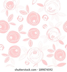 Pattern with pink roses